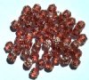 50 6mm Faceted Cathedral Coated Light Orange